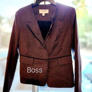 Burgundy jacket with faux pockets